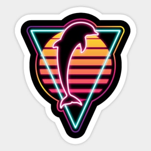 Neon Dolphin Sticker